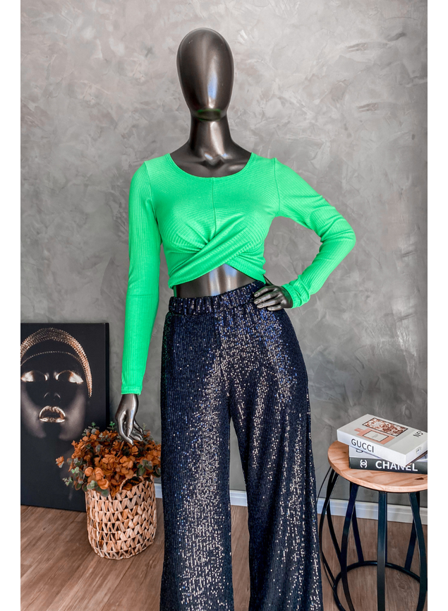 Cropped Transpassado Canelado Vivi Feminino Lamour