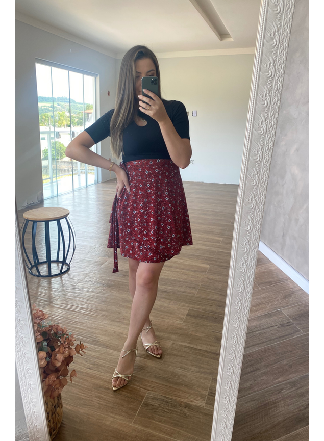 Saia Envelope Curta Floripa Feminina Lamour